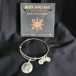 Alex and Ani Healing Love Charm Bangle Expandable 2016 Silver Bracelet